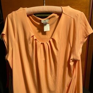 Peach Short Sleeve Top, 1X